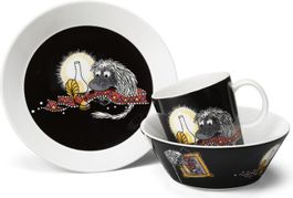 4 x Iittala Moomin: Teller Anecstor schwarz 19cm