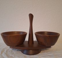 Versand OK! Solid Black Walnut Kustom Kraft Servierschale