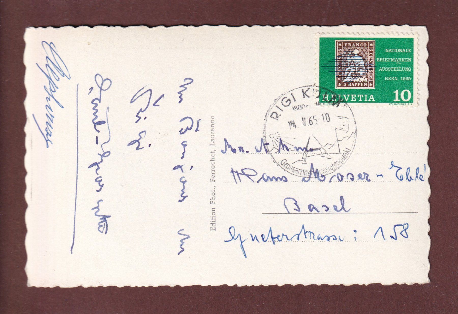 Ansichtskarten: An der AXENSTRASSE - 1965 – Gebraucht aus Pully von nicecards 1