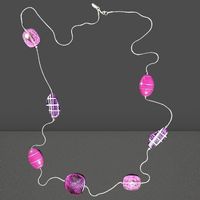 💜Elegante lange Halskette LBVYR–Farbenspiel in Lila &Rosa💫