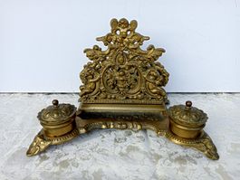 Briefhalter Tintenfass Jugendstil Massiv Messing 1733 Gramm