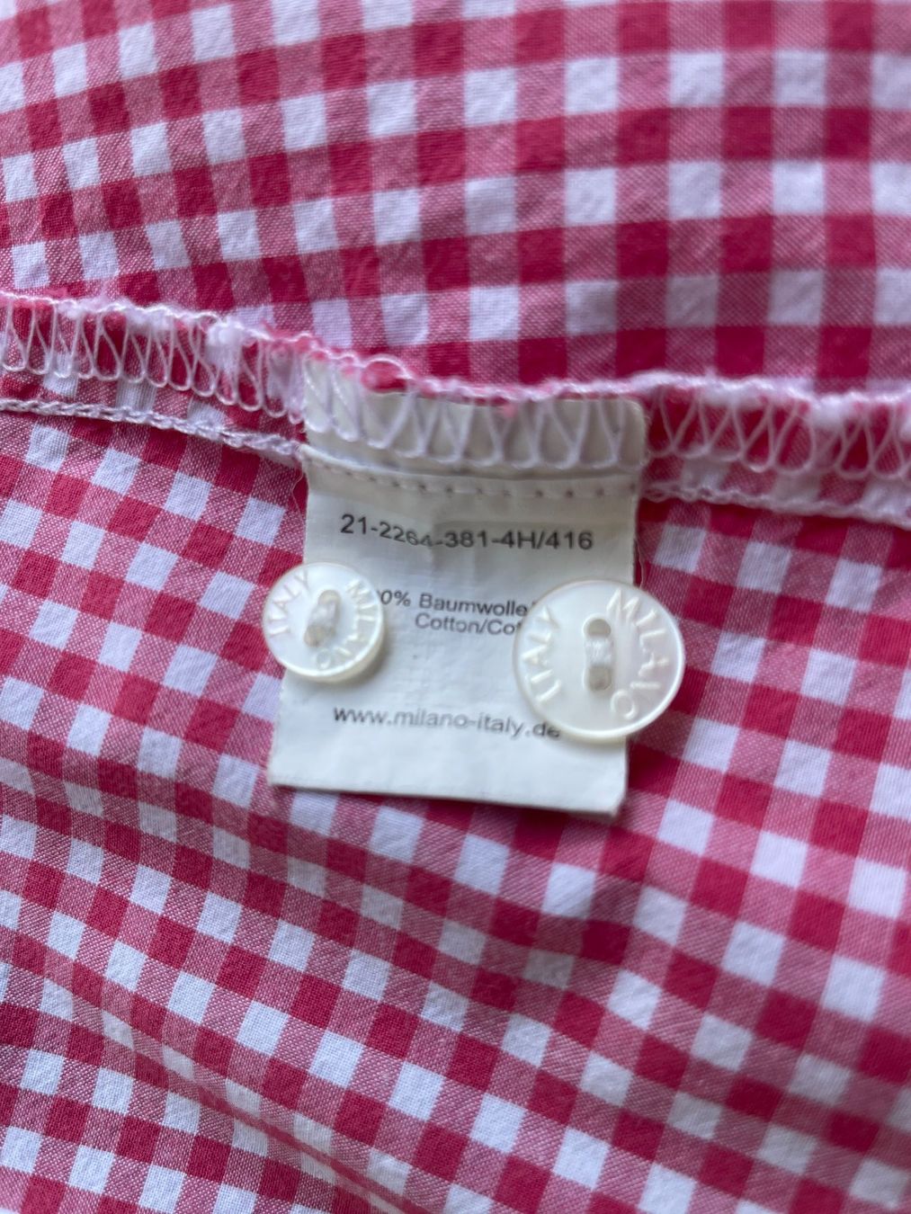 Blusen: weiss rot karierte Bluse von Milano Gr. 38 – Gebraucht aus Münchenstein von ann_2n6y 3