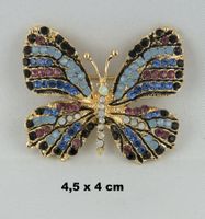 Brosche -  SCHMETTERLING -  Glitzersteine - Neu - 4,5x4cm