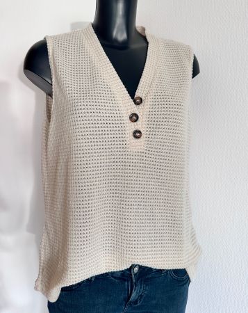 NEU💜 Gr XL/44 Shirt weich Strick Oberteil Weste ärmellos