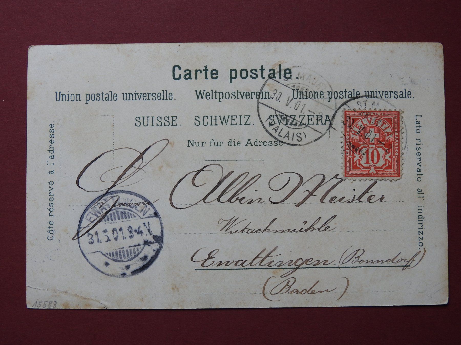 Ansichtskarten: AK Souvenier de St. Maurice – Gebraucht aus Rain von 999-800-K 1