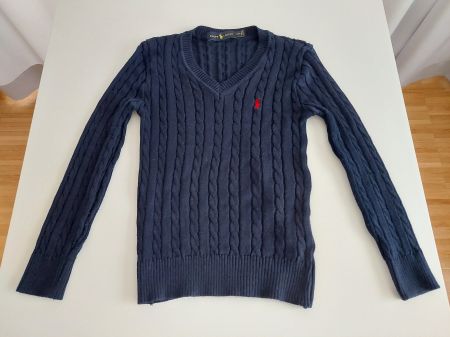 POLO RALPH LAUREN  Zopfmusterpullover mit V-Ausschnitt