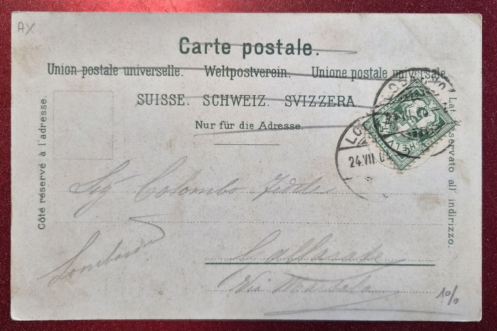Ansichtskarten: Schweiz Kantonswappen 1903 – Gebraucht aus Melchnau von Arthurius 1