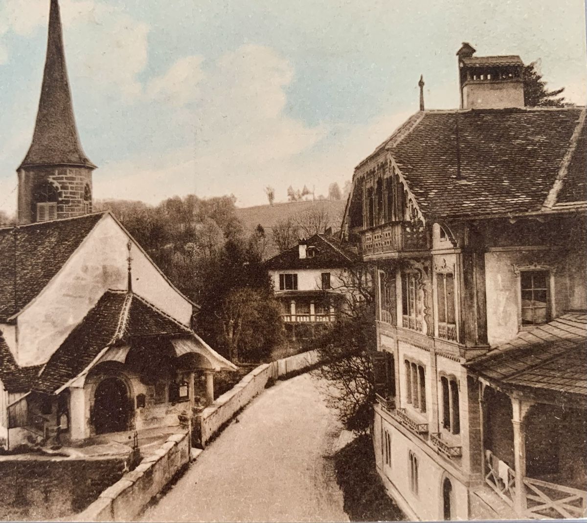 Cartoline postali: Ansichtskarte Schweiz - Bourguillon près Fribourg – Usato da Düdingen venduto da polytropon_5 2