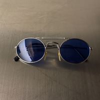 Vintage-Sonnenbrille Metall blau Gläser guter Zustand