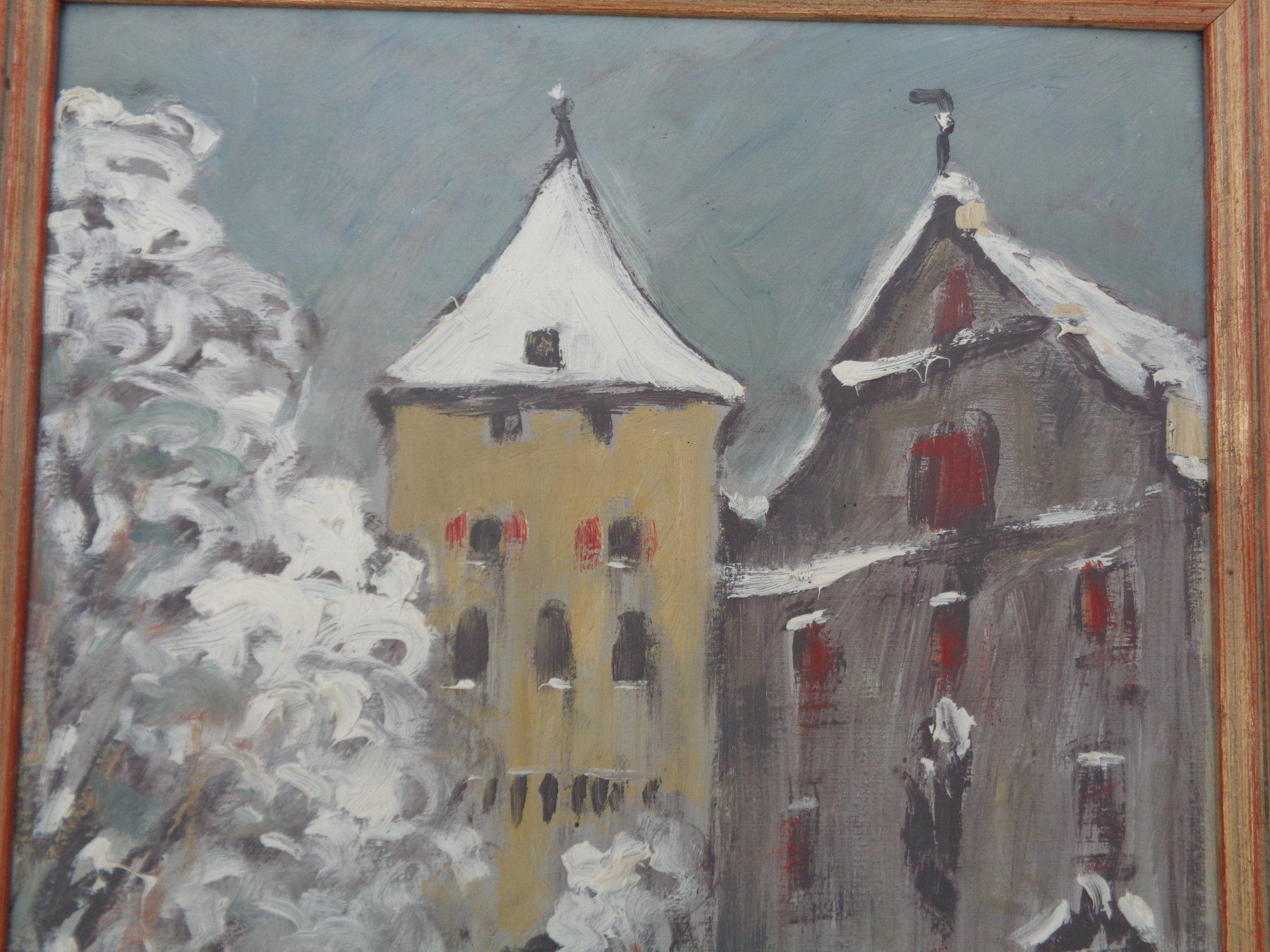 Dipinti: Gemälde - C.A. Bollhalder - Chur Hofturm im Winter 1938 – Usato da Chur venduto da omonia 2