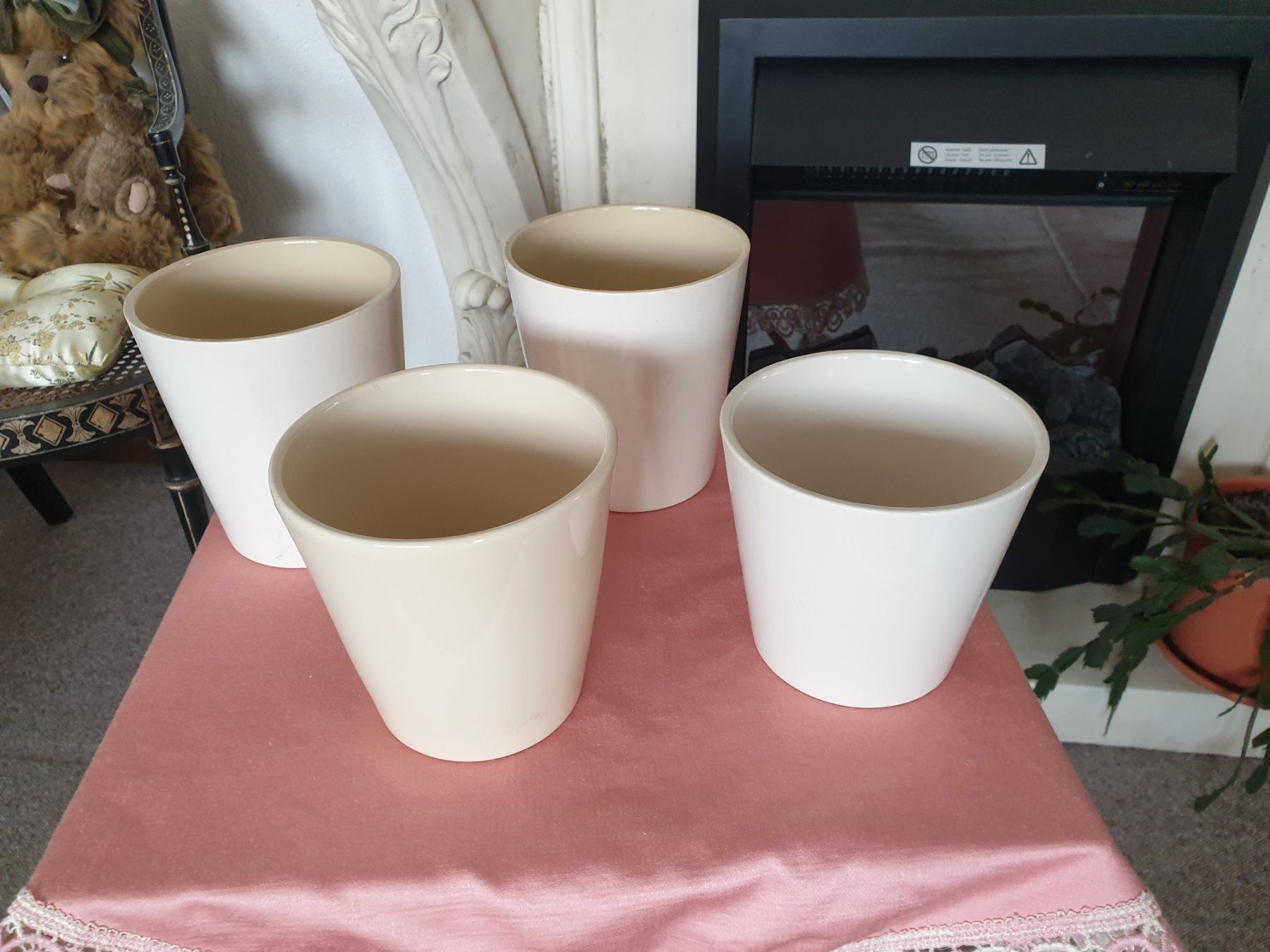 Vasi per fiori: 4 Cachepots beige/créme Orchideentöpfe – Usato da Tuggen venduto da Mviola2 1