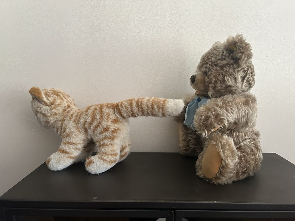 Steiff Jouets: 2 Steiff Tiere Katze und Bär  – D'occasion à Hochfelden par larson27 1