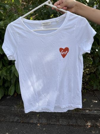 T-Shirt Marc O'Polo weiss mit Herzprint Grösse XS
