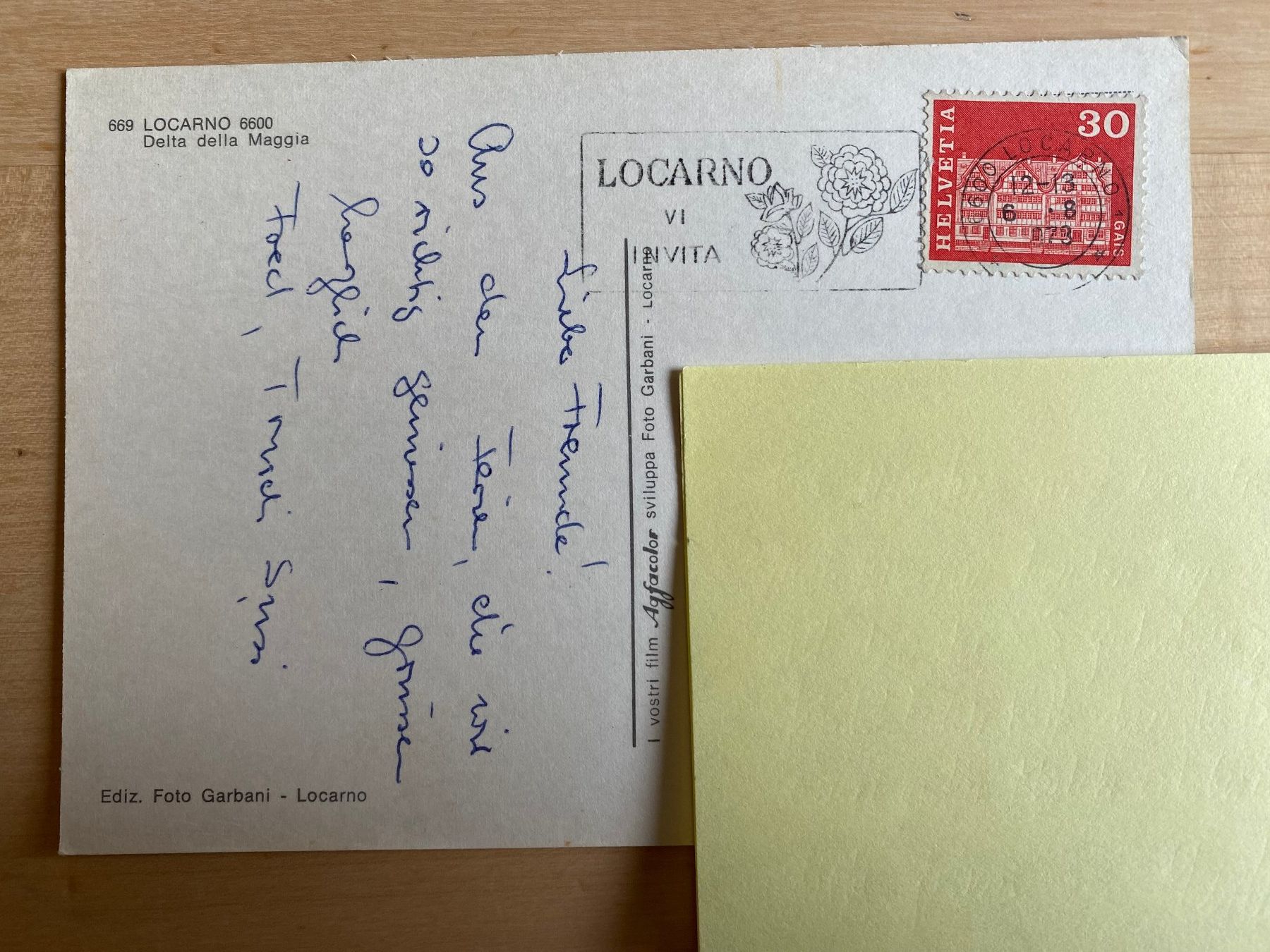 Cartoline postali: AK Locarno - Delta della Maggia TI (1973) – Usato da deitingen venduto da popcorn02 1