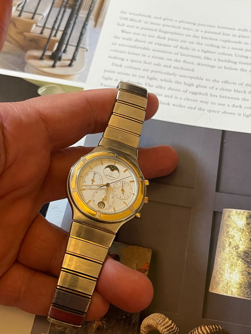 Eterna Orologi: Eterna or/acierChronographe Phases de Lune – Usato da GENEVE venduto da hehakasapa 8
