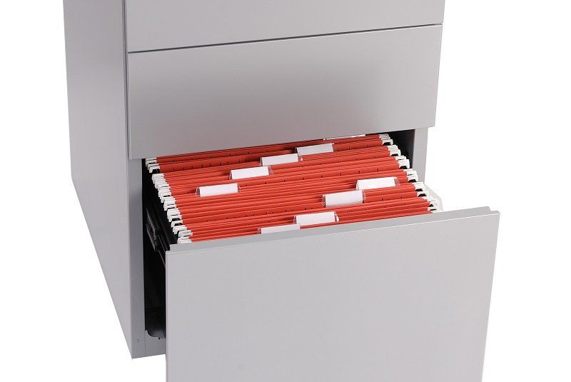 Banconi: BISLEY Rollcontainer NOTE, silber, Stahl, 3 Schubladen – Nuovo e nell'imballaggio originale da Lachen SZ venduto da officefactoryag 1