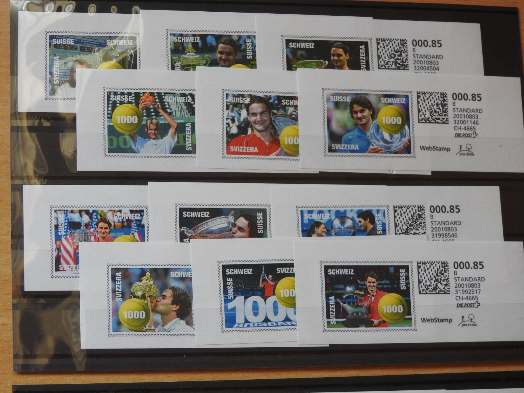 Tutti i francobolli: Roger Federer 31 veschiedene Webstamp CHF 0.85 – Usato da Rain venduto da Sterne13 1