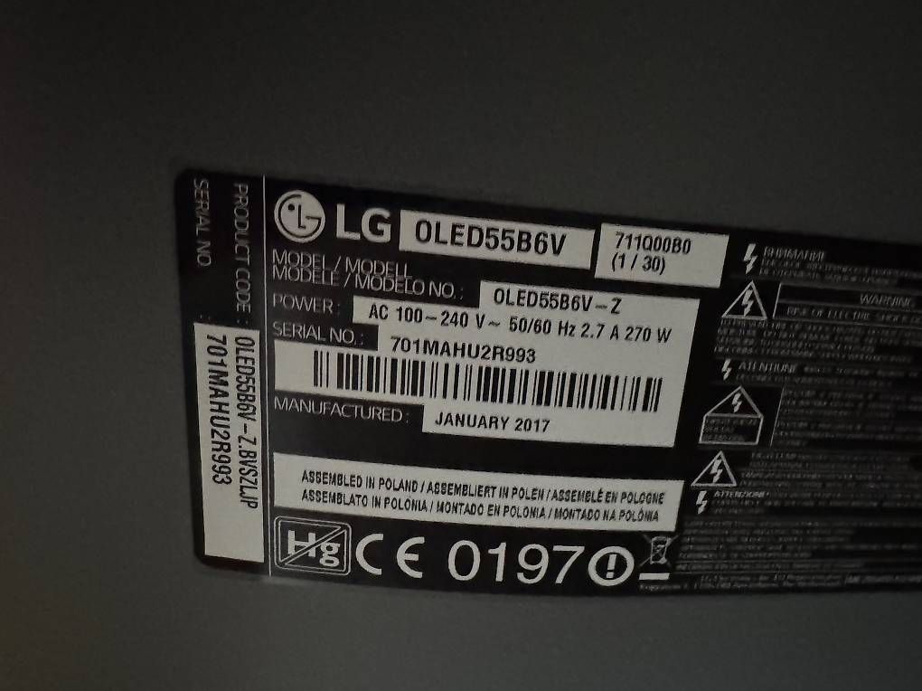 LG Fernseher: LG OLED TV 55 Zoll OLED55B6V – Gebraucht aus Bätterkinden von LuYa88 1