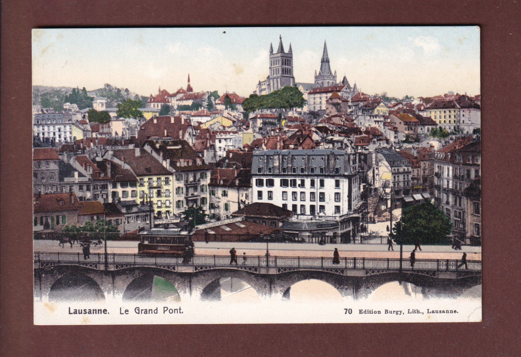 Cartoline postali: LAUSANNE - Grand Pont - Tram – Usato da Pully venduto da nicecards