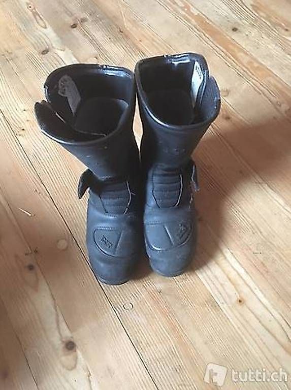 IXS Herrenschuhe: Motorradstiefel IXS Grösse 42, Schwarz Leder – Gebraucht aus Gunzwil von Mercurina82