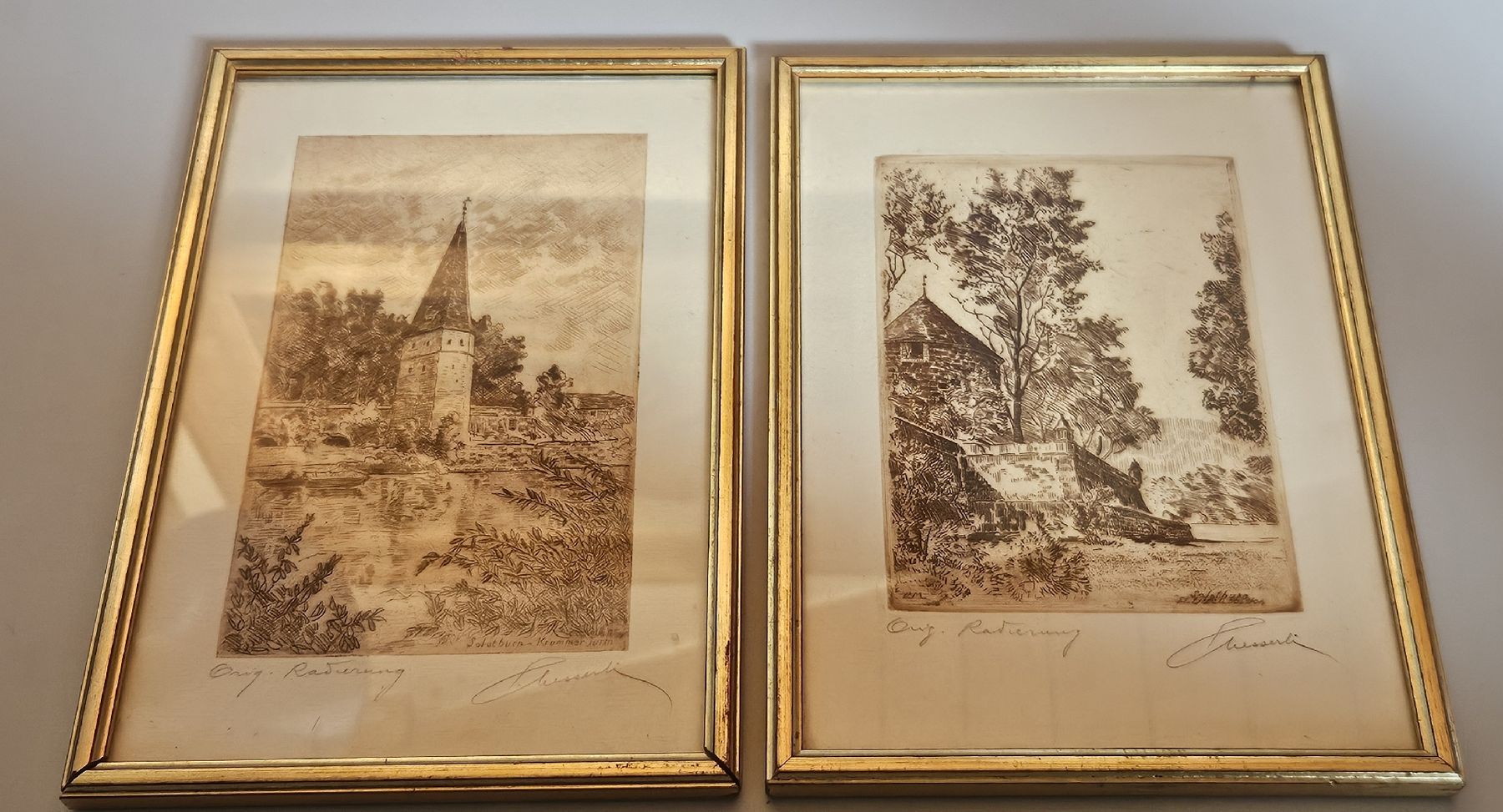 Poster & Bilder: 2 Original Radierungen Solothurn, Messerli – Gebraucht aus Belp von Ginus85