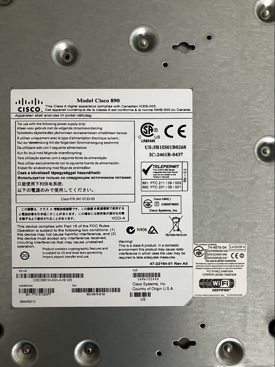 Cisco Modems & Router: Cisco Integrated Services Router C891W – Gebraucht aus Dübendorf von SwissAirforceDUB 3