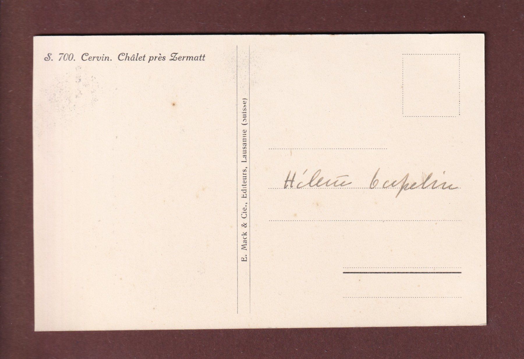 Cartoline postali: Zermatt - Chalet et CERVIN - Verset – Usato da Pully venduto da nicecards 1