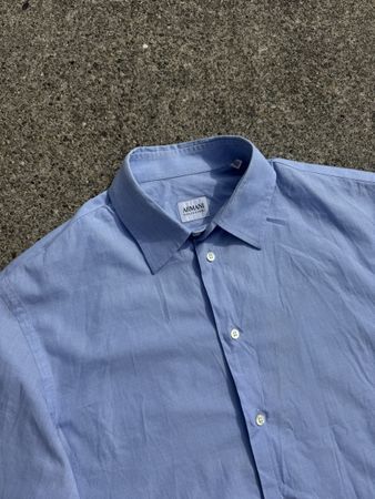Armani Classic Blue Shirt French Cuffs 39 / 15½