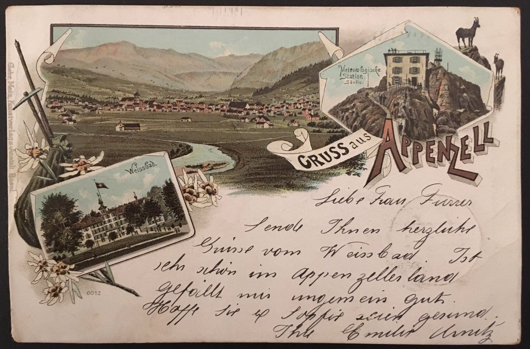 Cartoline postali: Gruss aus Appenzell 1898 – Usato da Kreuzlingen venduto da Rschweiz1