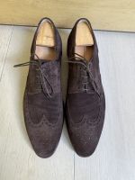 Derby Santoni Full Brogue Daim Marron - 7,5 F (41,5)