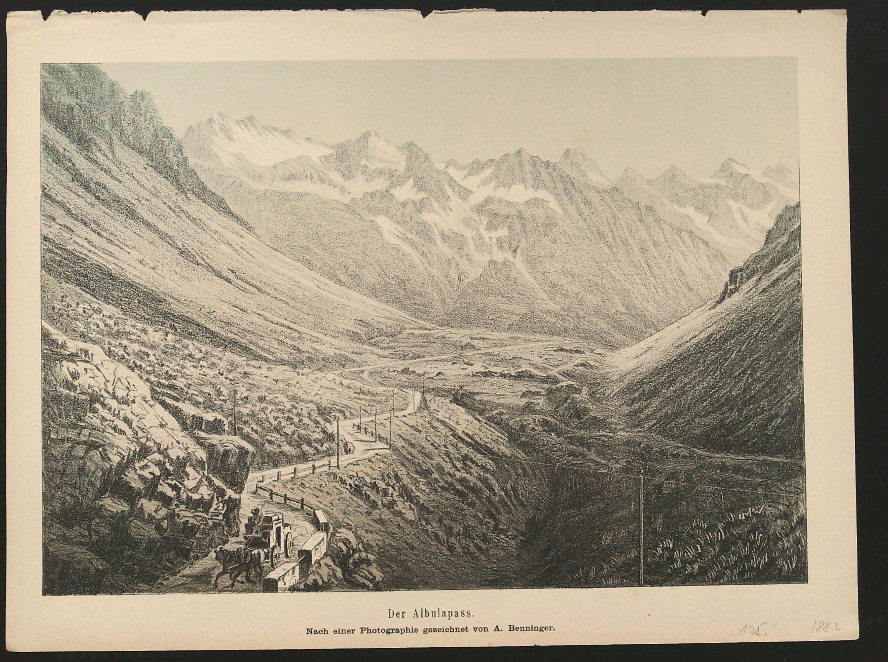 Incisioni: Albualpass Tonlithographie von Benninger – Usato da Rafz venduto da Helvet32