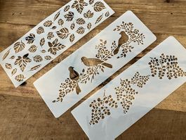 Neues 3er  Set Malschablonen Bordüren, Shabby Chic
