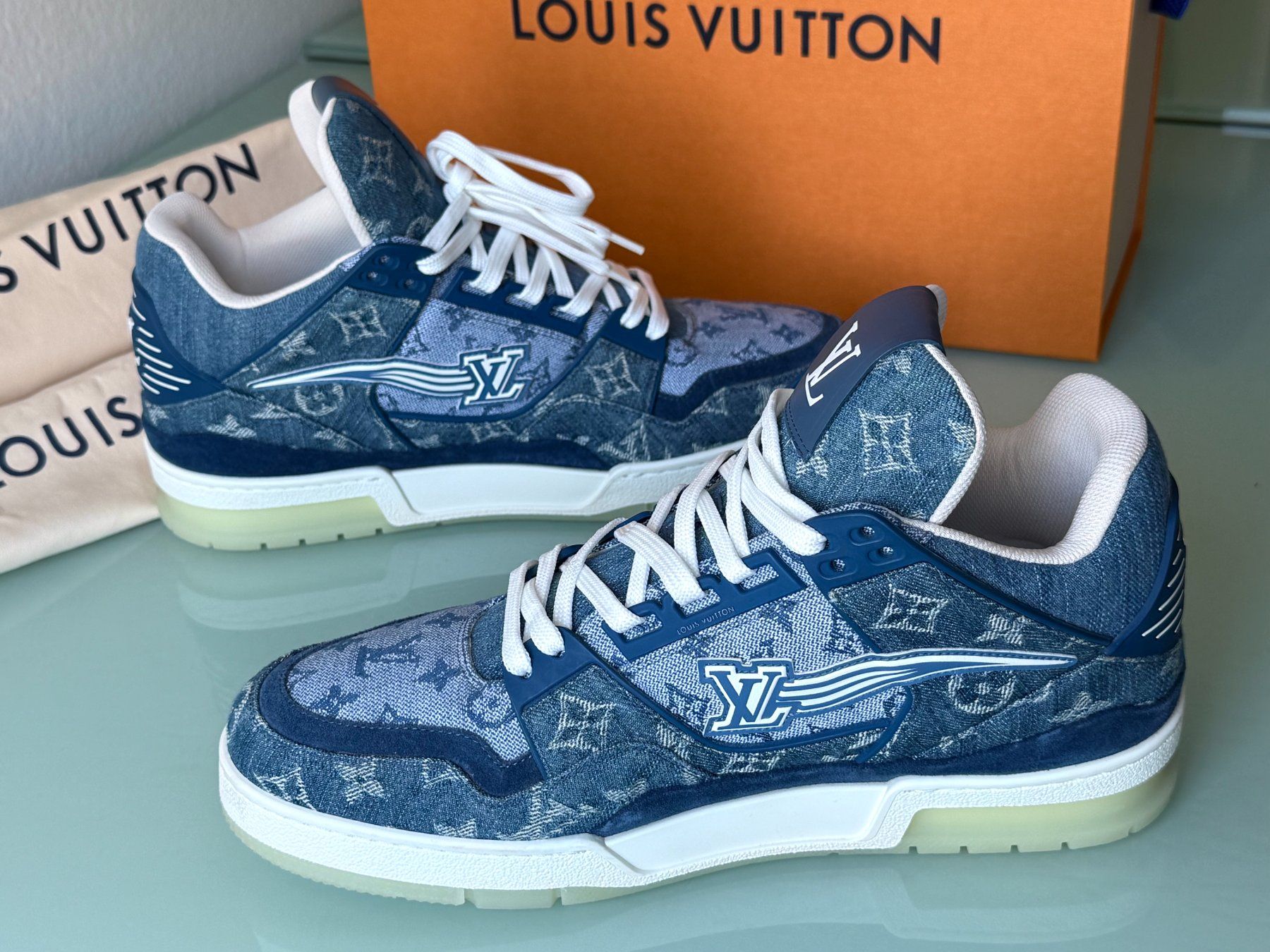 Louis Vuitton Herrenschuhe: LOUIS VUITTON Eclipse Monogramm Low Top Sneakers 42.5 NEUE – Neu (gemäss Beschreibung) aus Kreuzlingen von kruezbiz 8