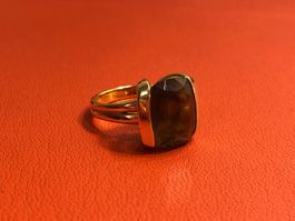Damenring mit Rauchquartz aus Gelbgold 18 Karat Au 750