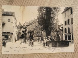 Alte PK / Nyon - Place du Chateau Gelaufen 1905