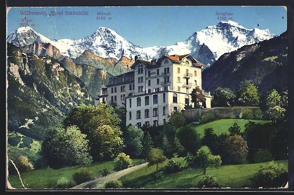 Cartoline postali: Wilderswyl, Hotel Schönbühl mit Eiger, – Usato da Berlin venduto da bartko-reher