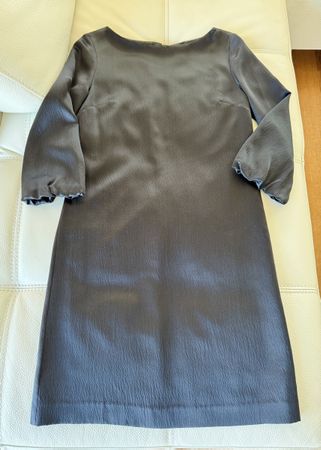 Elegant Calvin Klein Black Silk Cocktail Dress, Size XS