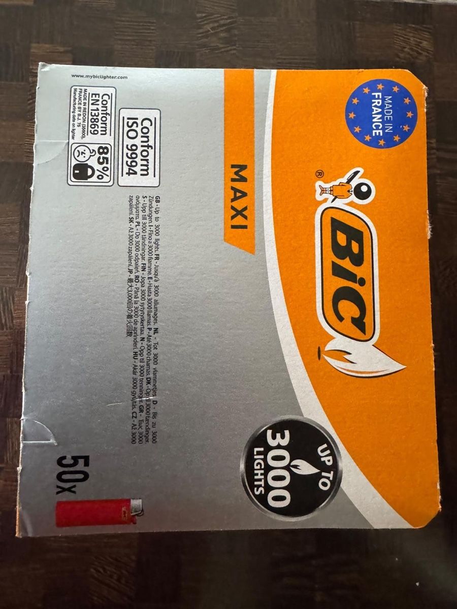 Bic Feuerzeuge: 🔥50 BRIQUETS BIC MAXI – FORMAT ORIGINAL – Neu und originalverpackt aus Donatyre von Allan_1580 3