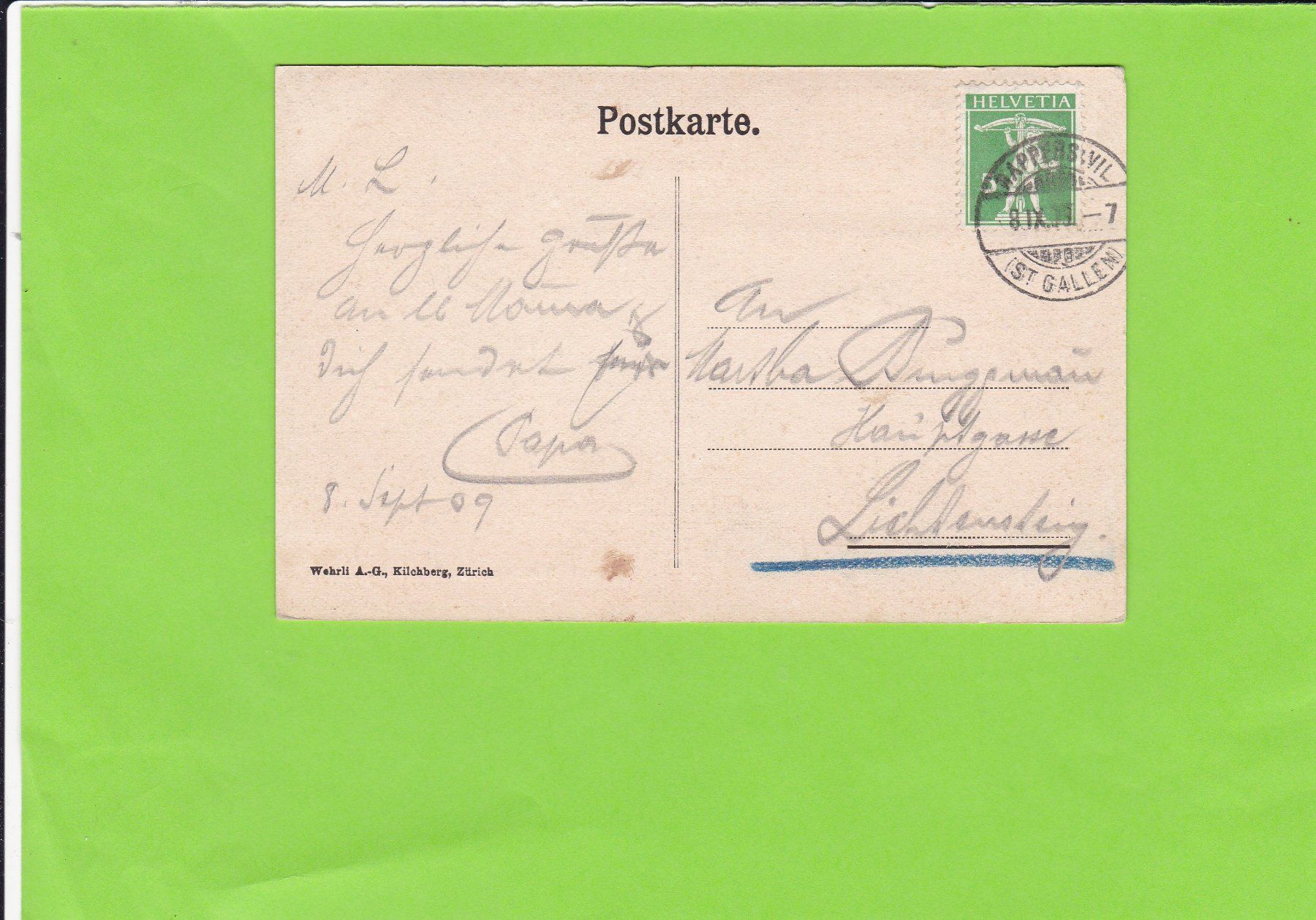 Cartoline postali: Rapperswil-Hirschpark – Usato da St. Peterzell venduto da neckertal 1