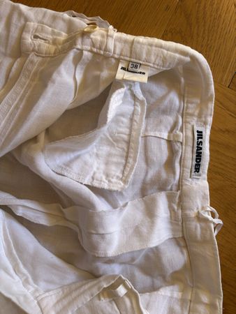 Pantalon lin blanc JIL SANDER 