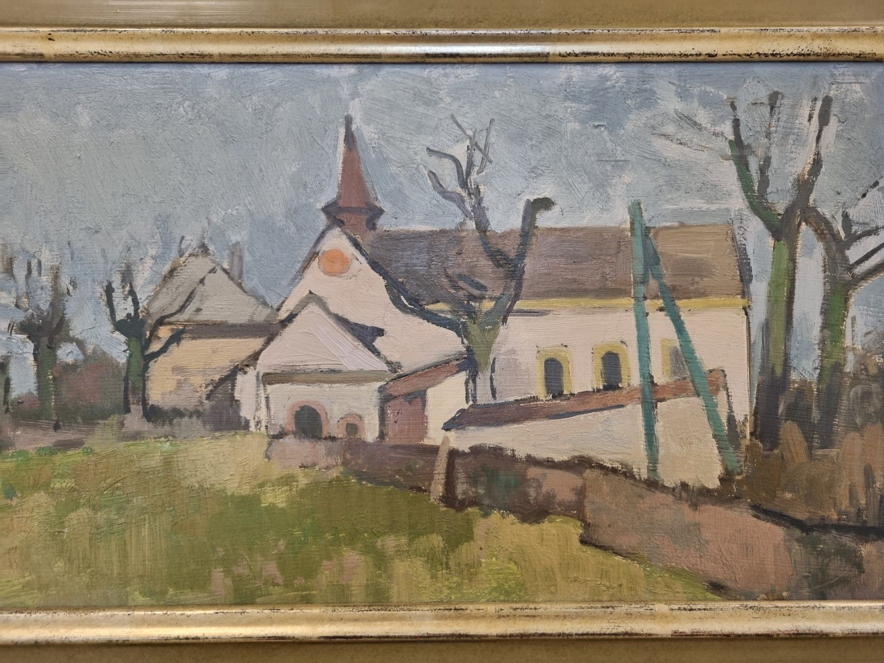 Dipinti: Ölgemälde Kirche von Karl Moor Basel mit Rahmen – Usato da Lenzburg venduto da freedomky 2