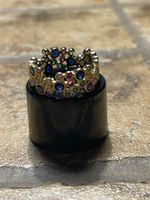 Glamour anello con pietre multicolori-tg 57-nuovo