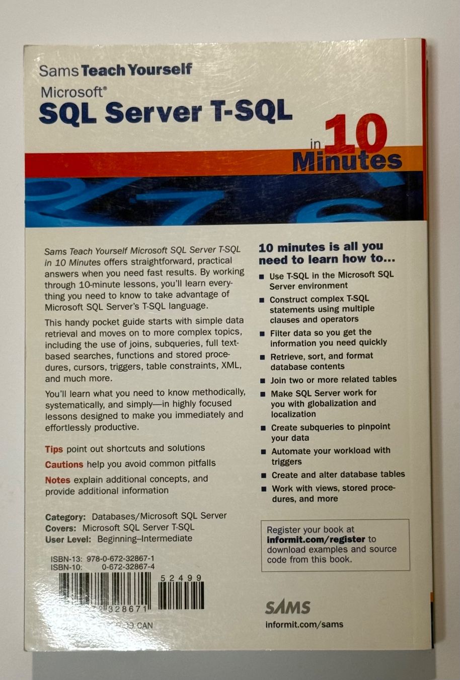 Libri: SQL Server T-SQL in 10 Minutes | Ben Forta – Usato da Rapperswil SG venduto da Maria_________ 1
