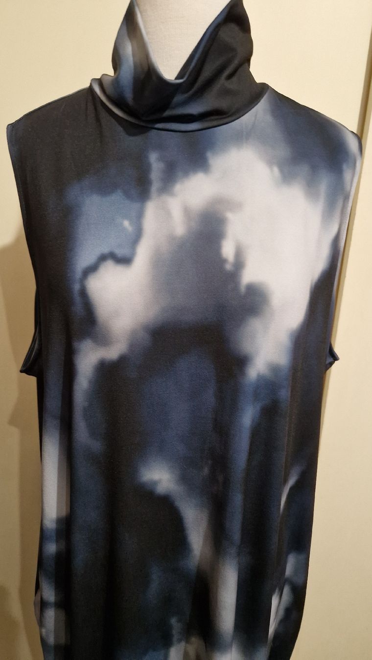 H&M Vestiti: Blaugraues Maxikleid in Batikoptik – Nuovo (secondo la descrizione) da Oberengstringen venduto da Sheera7 1