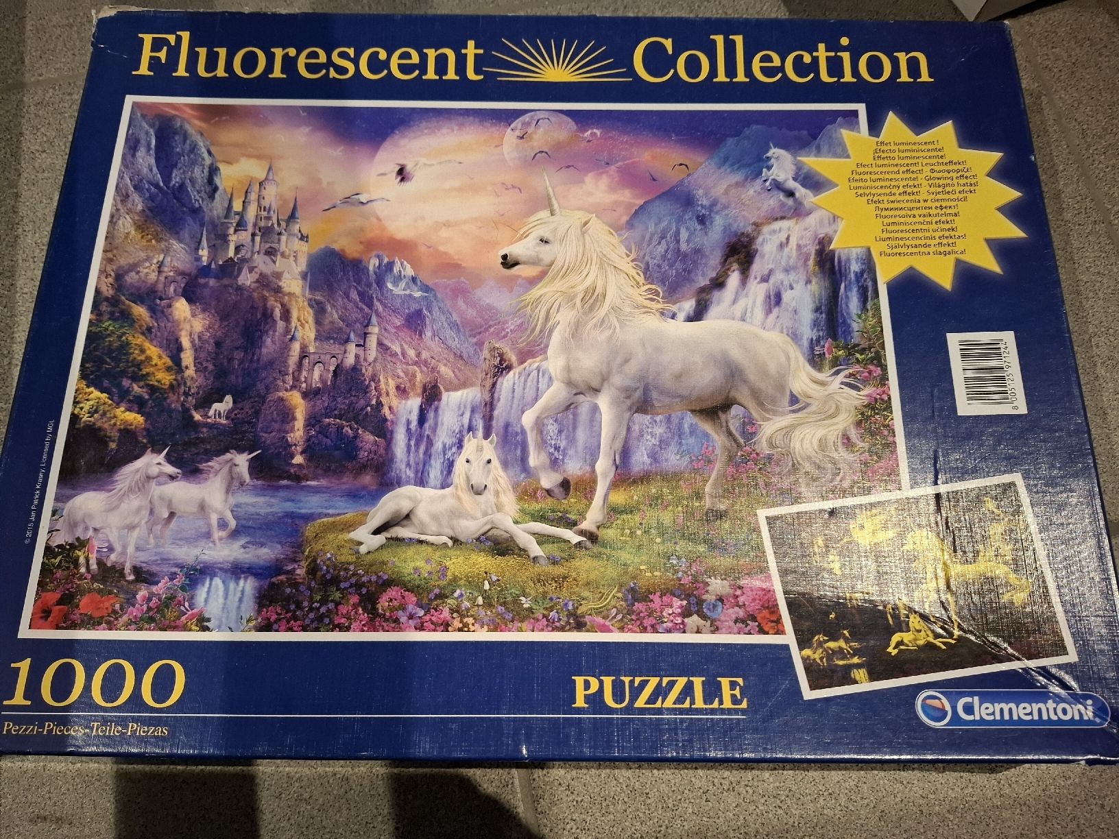 Clementoni Puzzles: Fluoreszierendes Puzzle, 1000 Teile, Einhorn – Gebraucht aus Oftringen von januarloch