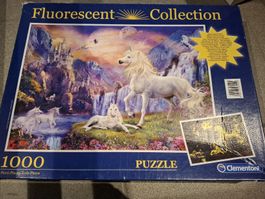 Fluoreszierendes Puzzle, 1000 Teile, Einhorn