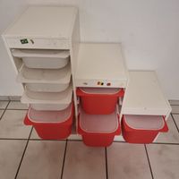 IKEA TROFAST Aufbewahrungsregal mit 7 Boxen – Weiss/Rot