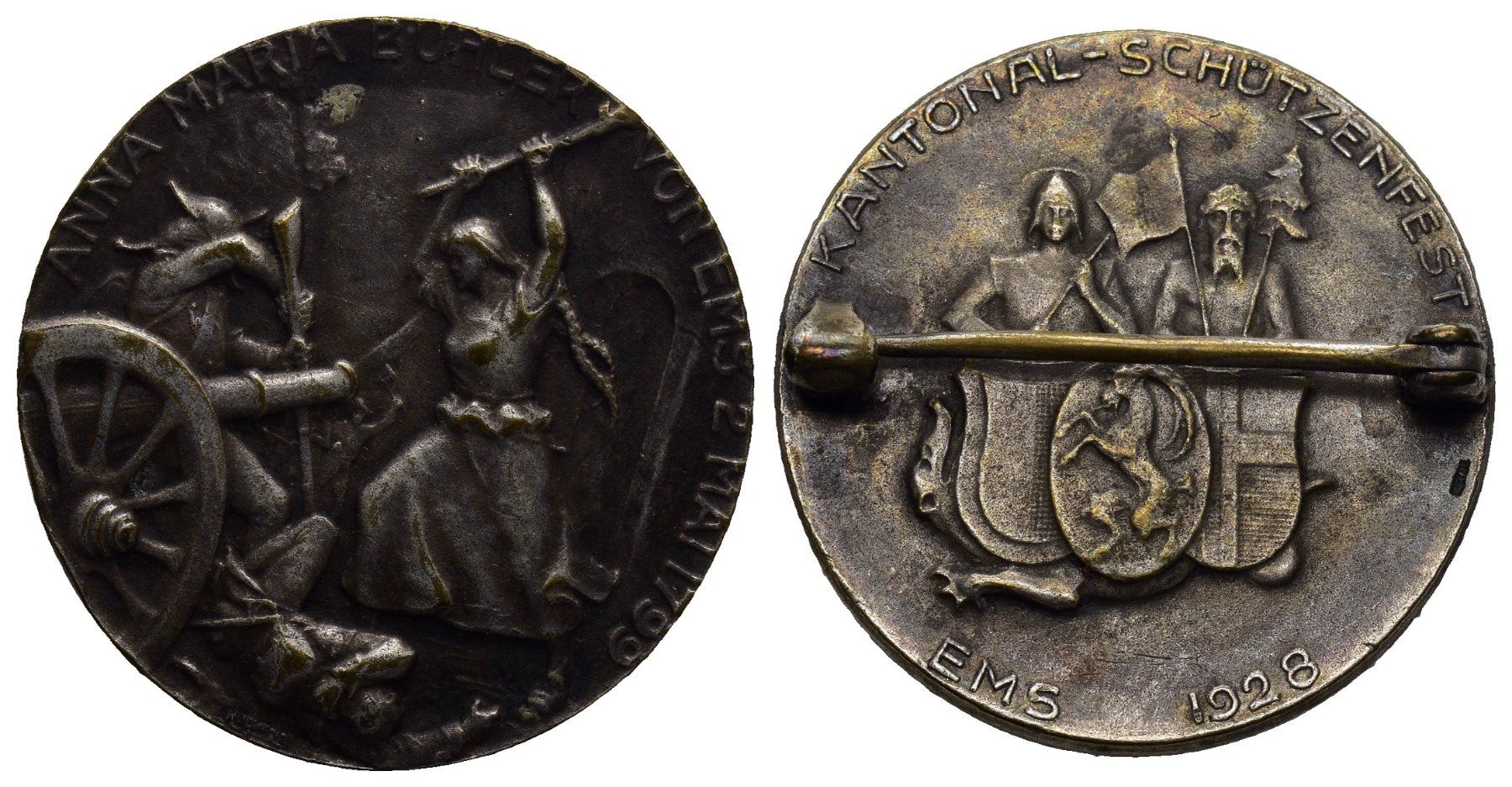 Medaillen: Graubünden Ems 1928 – Gebraucht aus Bern von numismatictops