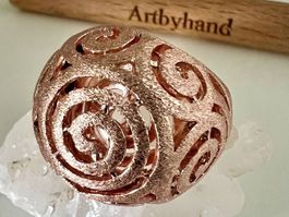 Statement Ring Roségolden Spiral Design durchbrochen Gr. 62