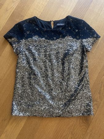 Damen Oberteil Antik Batik Pailletten S/38 guter Zustand